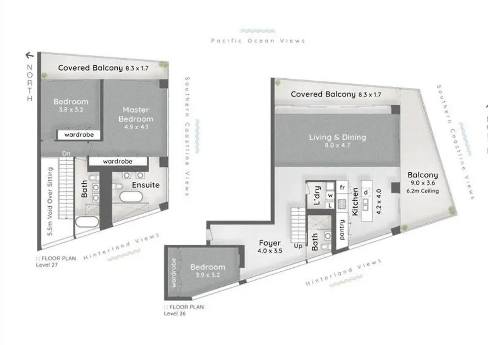Air On Broadbeach Beachfront 2Level Stunning Apartment With 180 Degree Views 골드코스트